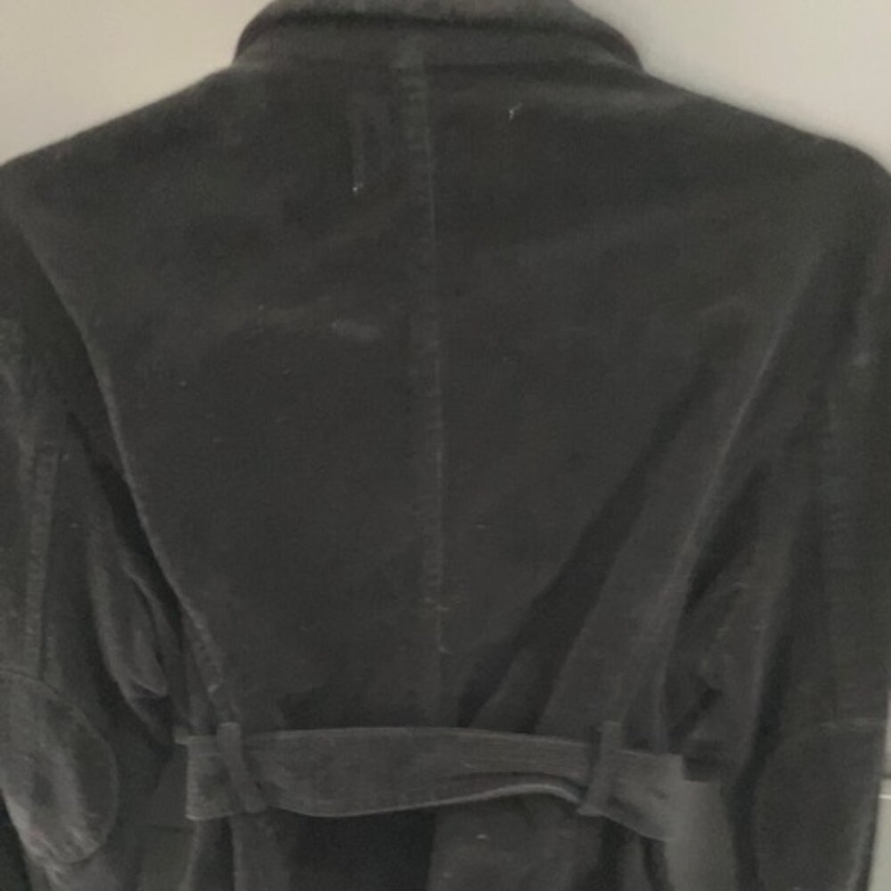 BCBGMAXAZRIA Short Jacket size M Black Corduroy with Belt - Picture 3 of 3
